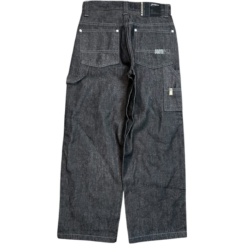 Southpole Y2K Vintage Black Baggy Wide Leg Cargo Skater Jeans